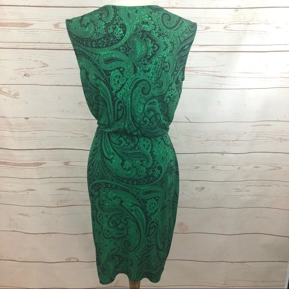 Michael Kors Paisley Surpluce Faux Wrap Dress